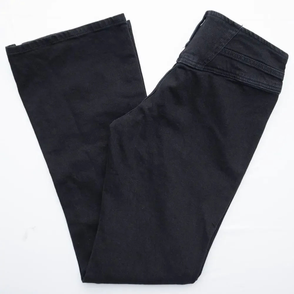 New Free People We The Free Black Stillwater Low Rise Flare Jeans Size 28